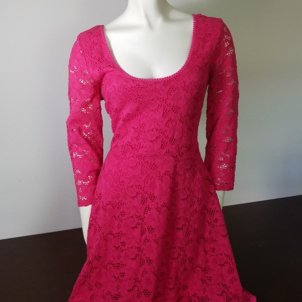 Free people magenta crochet dress L